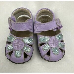PEDIPED Toddler Girls Sandals Size‎ 4-4.5 Daisy Originals Lavender Leather